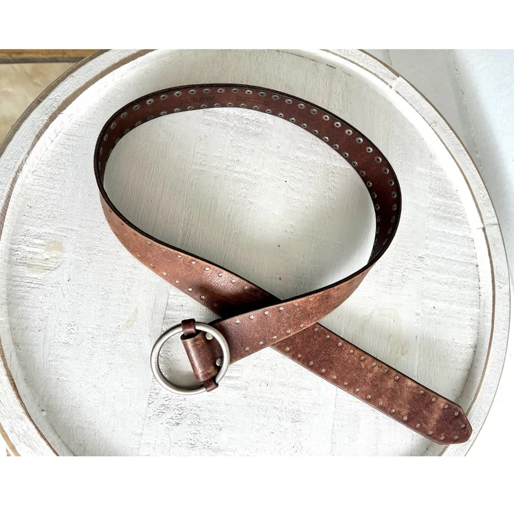 Vintage J. Crew British Leather Belt O-Ring Buckle Made in England - M - Picture 2 of 8